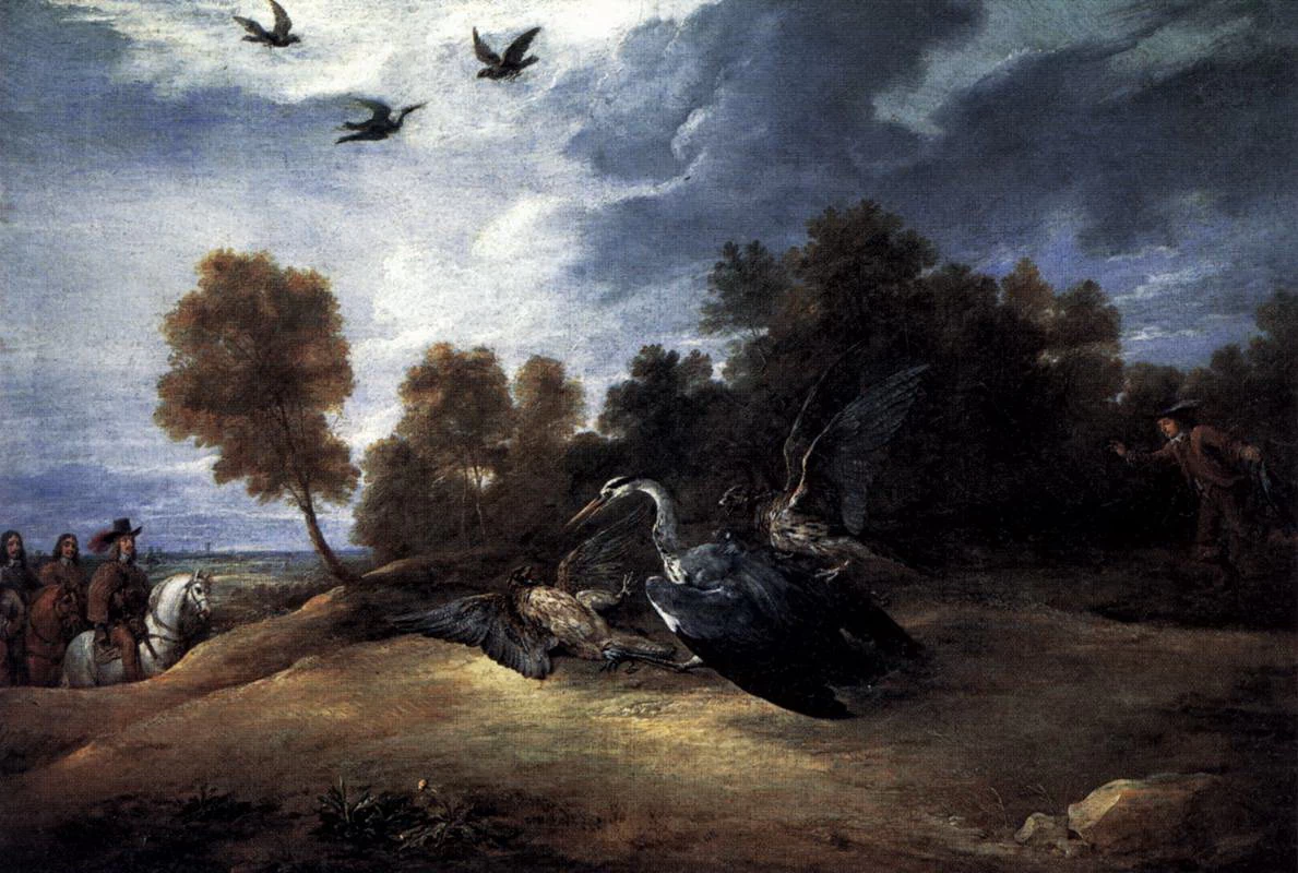 A caccia di aironi con l'arciduca Leopoldo Guglielmo - Louvre, Parigi
